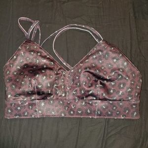 Purple leopard sports bra